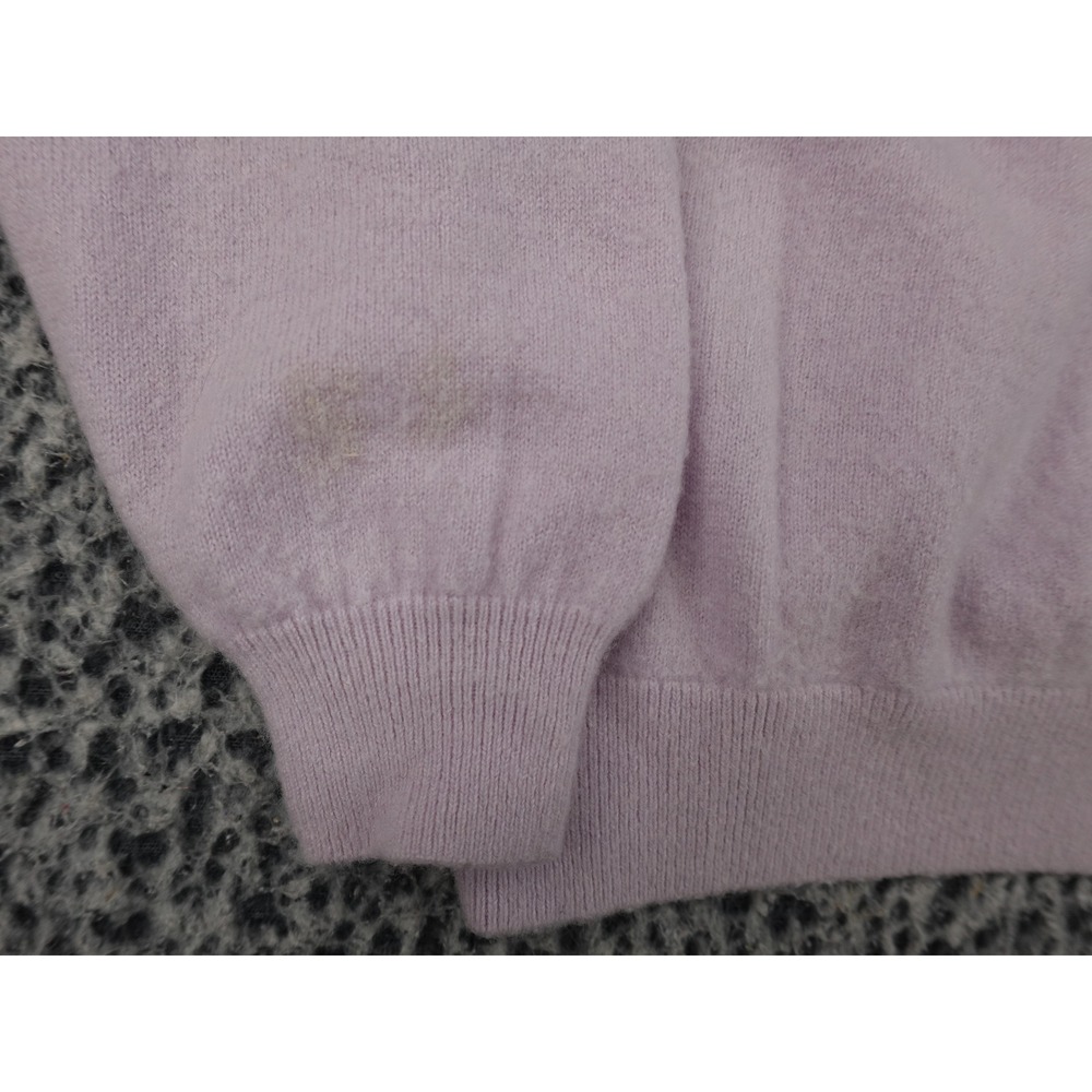 Naadam Polo Sweater Womens Small Lilac 100% Cashmere V-Neck Long Sleeve - Picture 7 of 8